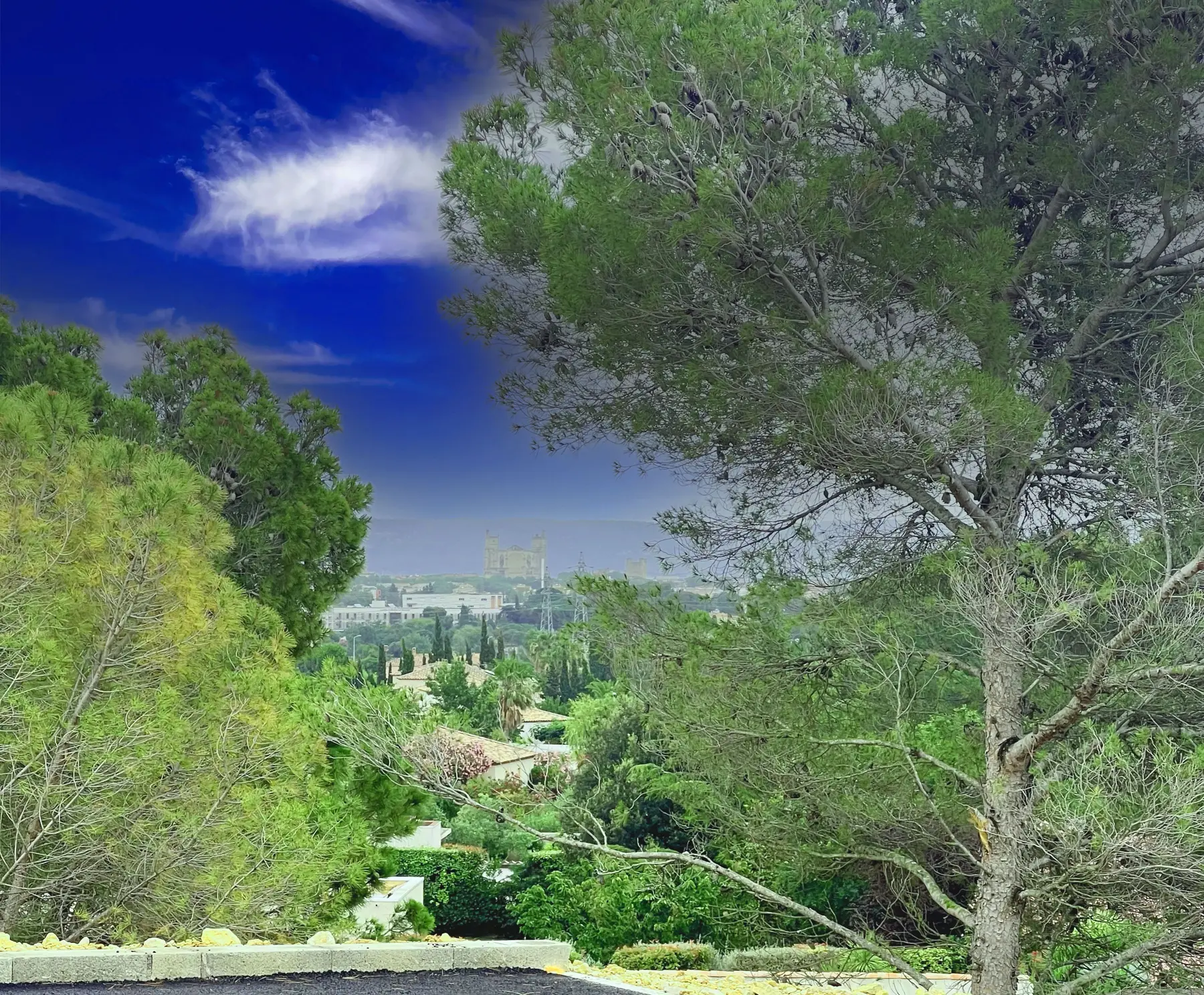 Vue depuis le lotissement Canavy vers Narbonne